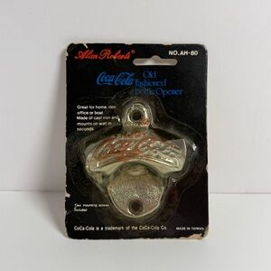 VINTAGE NIP COCA-COLA CAST IRON BOTTLE OPENER W/MOUNTING SCREWS COKE SODA POP